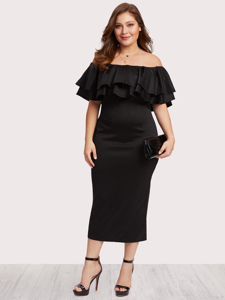 Shein Off Shoulder Tiered Dress