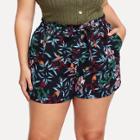Shein Plus Frill Waist Tropical Print Shorts