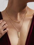 Shein Bar & Ring Pendant Layered Chain Necklace