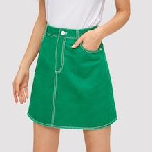 Shein Contrast Stitch Split Skirt