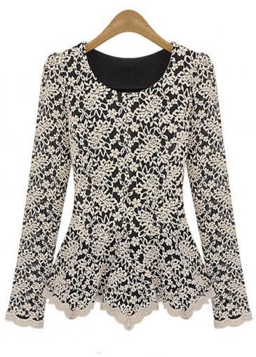 Rosewe Work Essential Apricot Long Sleeve Dress Hem T Shirt