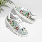 Shein Embroidered Canvas Sneakers