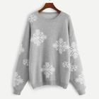 Shein Plus Christmas Snowflake Sweater