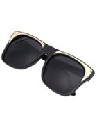 Shein Metal Featured Frame Black Lenses Sunglasses
