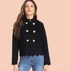 Shein Double Breasted Scallop Trim Jacket