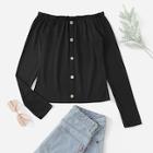 Shein Off The Shoulder Solid Tee