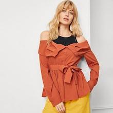 Shein Self Adjustable Belted Blouse