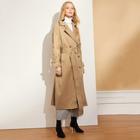 Shein O-ring Belted Longline Trench Coat