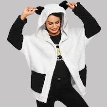 Shein Two Tone Panda Teddy Coat