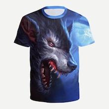 Shein Men Wolf 3d Print Tee