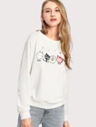 Shein Animal Print Front Sweatshirt