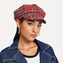 Shein Plaid Detective Cap