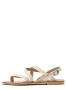 Shein Crisscross Buckled Ankle Strap White Flat Sandals