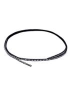 Shein Black Band Silver Metal Studded Wrap Choker Necklace