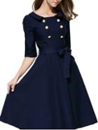 Shein Boat Neck Belted Sailor Dress