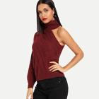 Shein One Shoulder Choker Sweater