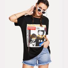 Shein Graphic Patch Short Sleeve Tee