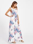 Shein Random Florals Low Side Tank Dress