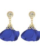 Shein Blue Women Jewelry Flower Drop Earrings