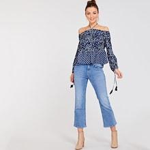 Shein Halter Cold Shoulder Ditsy Top