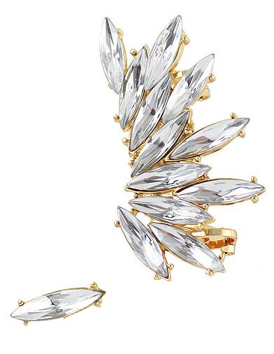 Shein Silver Diamond Clip Earrings