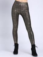 Shein Gold Black Skinny Leggings
