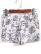 Shein Multicolor Pockets Floral Straight Shorts