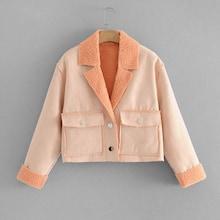Shein Raw Edge Suede Sherpa Jacket