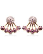 Shein Purple Diamond Gold Ball Earrings