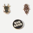 Shein Insect & Round Brooch Set 3pcs
