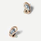 Shein Marble Pattern Detail Round Stud Earrings