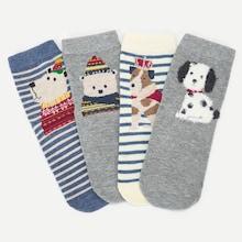 Shein Toddler Kids Cartoon Striped Socks 4pairs