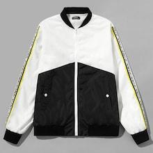 Shein Men Letter Tape Bomber Jacket