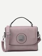 Shein Pink Pu Flap Handbag With Strap