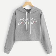 Shein Letter Print Drawstring Detail Hoodie