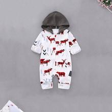 Shein Baby Elk Print Hooded Jumpsuit
