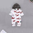 Shein Baby Elk Print Hooded Jumpsuit