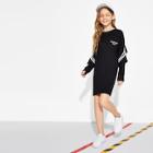 Shein Girls Ruffle Trim Letter Print Sweat Dress