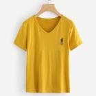 Shein V Neckline Pineapple Print Tee