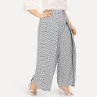 Shein Plus Wide Waistband Overlap Houndstooth Pants