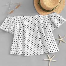 Shein Off Shoulder Polka Dot Top