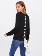 Shein Lace Up Strap Back Sweatshirt