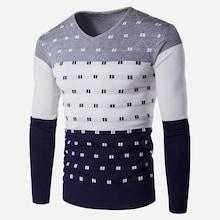 Shein Men Color Block V Neck Jumper