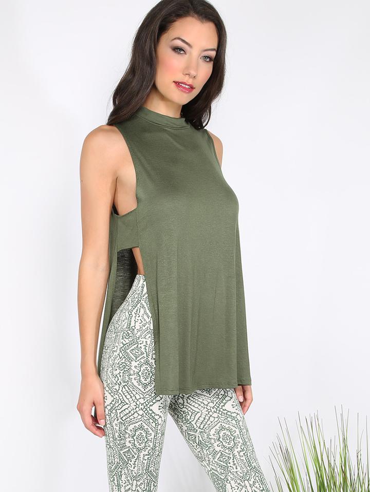 Shein Split Side Cutout Back Tank Top