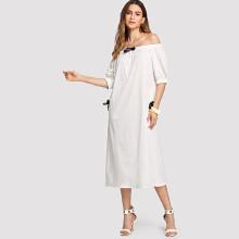 Shein Off Shoulder Bow Detail Dress