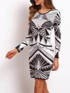 Shein Geometry Print Sheath Dress