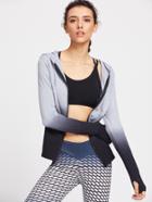 Shein Ombre Zip Up Gym Hoodie