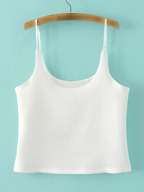Shein White Adjustable Slim Tank Top