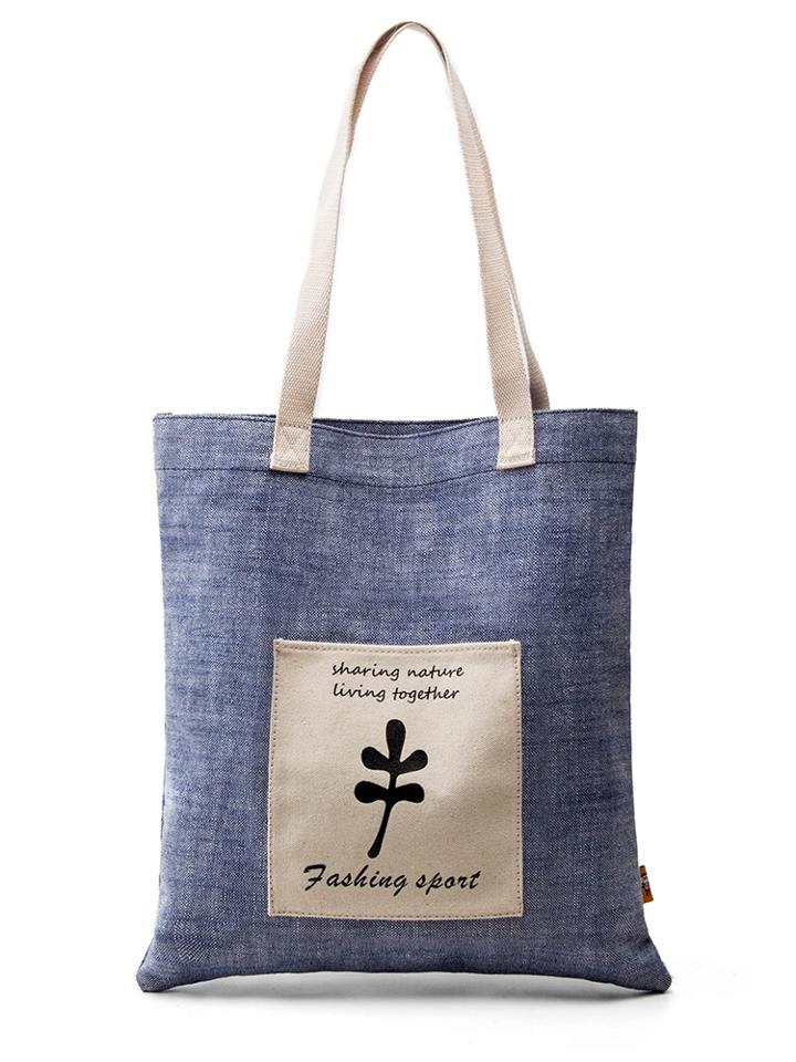 Shein Contrast Patch Detail Tote Bag