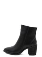 Shein Black Faux Leather Side Zipper Chunky Boots